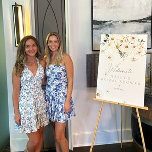 Abercrombie & Fitch Blue Floral Emerson Drop Waist Mini Dress